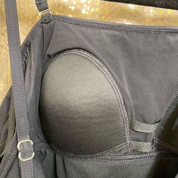 Pinkblush maternity black ruffle one-piece swimsuit, S - Picture 6 of 9